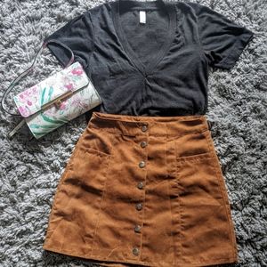 H&M Divided Faux Suede Skirt
